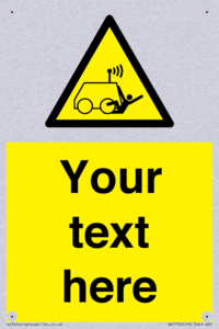 Custom warning run over by operator controlled machine